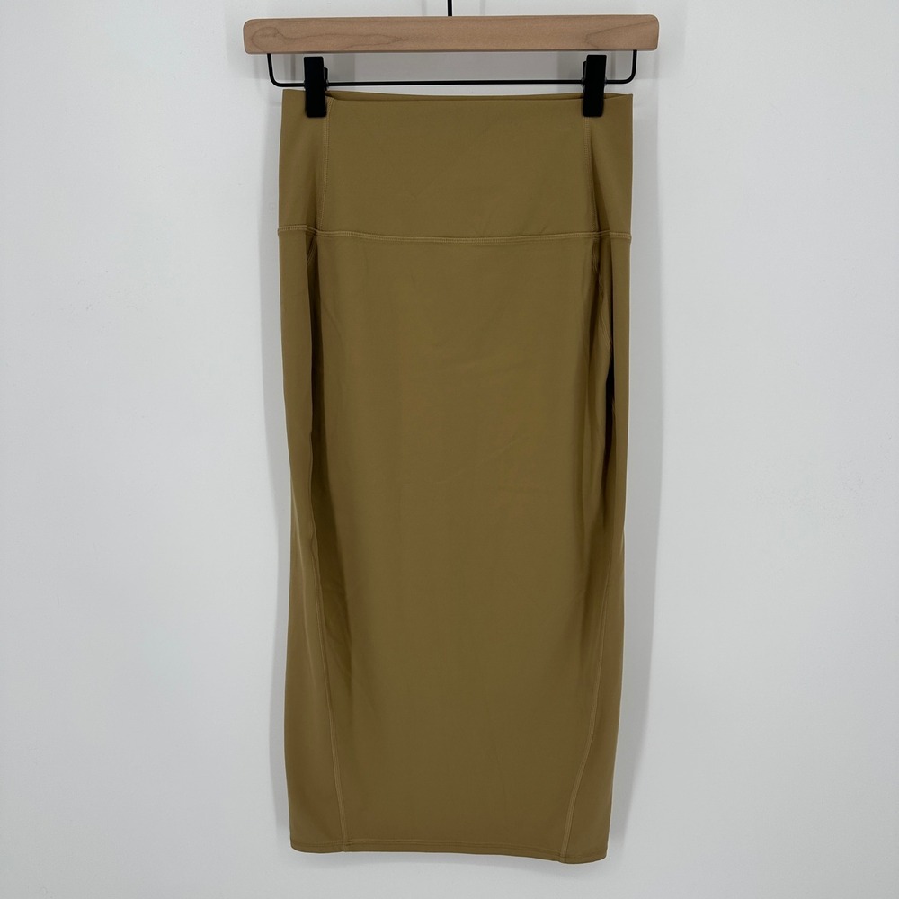 Lululemon Nulu Slim-Fit High-Rise Skirt 6 Filbert Tan Stretch Athleisure Neutral - Picture 2 of 8